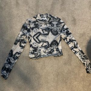 Mesh, marble design, crop top